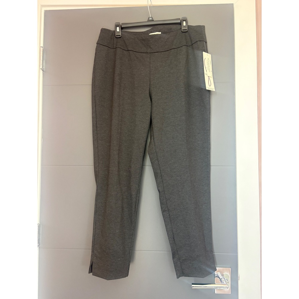 Zac & Rachel Woman Gray Textured Pull On Dress Pants Plus‎ Size 1X NWT
